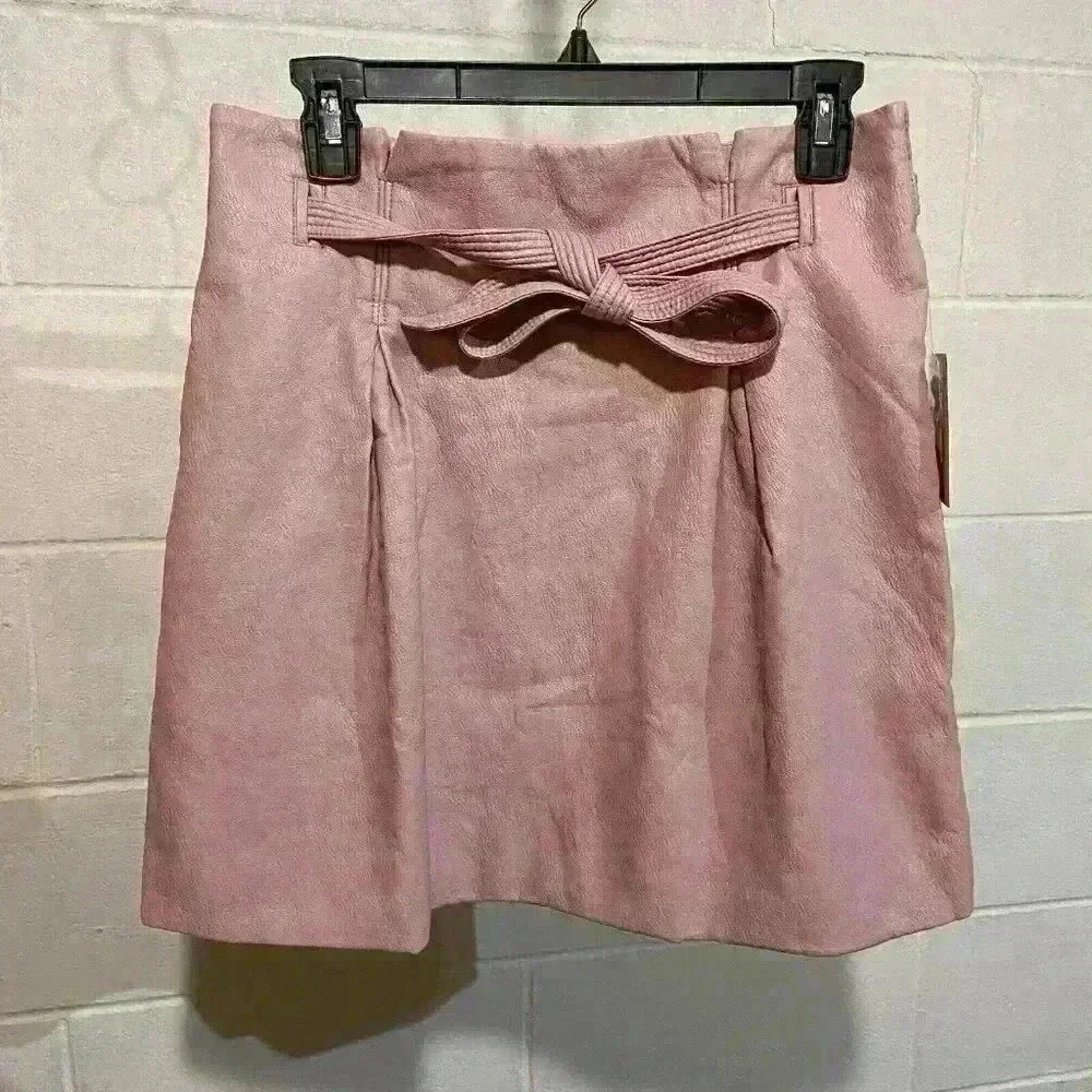 Free People Women's Payton Paperbag‎ Mini Skirt 10 Mauve Swoon #OB1053690 Boho